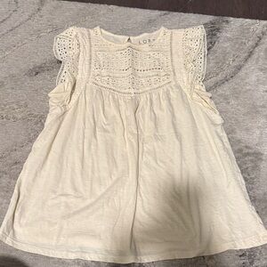 LOFT Ivory Eyelet Top